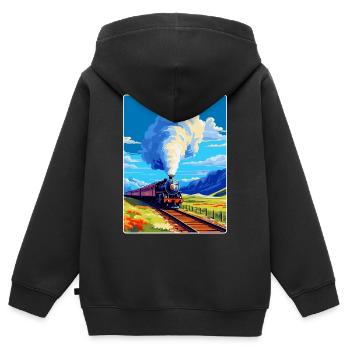 Orient Express Zug Europa Vintage Reiseplakat - Kinder Premium Organic Zip Hoodie - Schwarz - Hinten - AI Model Kid Male (0cm)