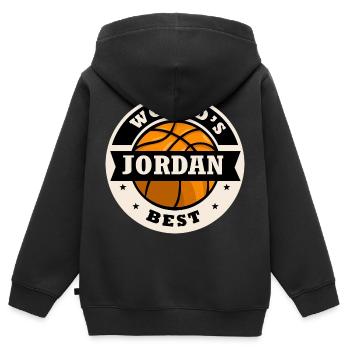 Jordan world s best basketball player Jordan - Kids Premium Organic Zip-up Hoodie - black - Back - AI Model Kid Male (0cm)