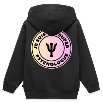 Ich bin ein großartiger Psychologe - Kinder Premium Organic Zip Hoodie - Schwarz - Hinten - AI Model Kid Male (0cm)