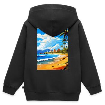 Playa De Las Americas Spanien Vintage Reiseplakat - Kinder Premium Organic Zip Hoodie - Schwarz - Hinten - AI Model Kid Male (0cm)