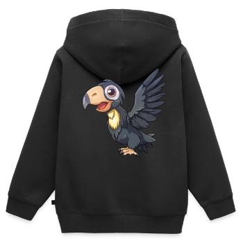 Kalifornischer Kondor in lebhafter Pose - Kinder Premium Organic Zip Hoodie - Schwarz - Hinten - AI Model Kid Male (0cm)