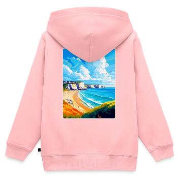 Dover England Uk Vintage Reiseplakat Souvenir - Kinder Premium Organic Zip Hoodie - Rosa - Hinten - AI Model Kid Female (0cm)