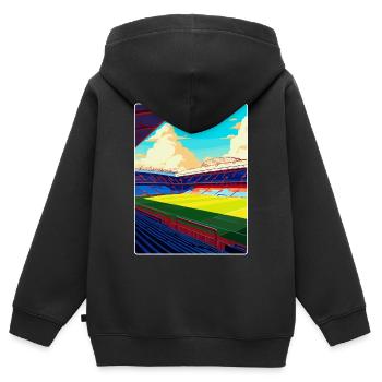Selhurst Park Stadion Reiseposter Souvenir WPA - Kinder Premium Organic Zip Hoodie - Schwarz - Hinten - AI Model Kid Male (0cm)