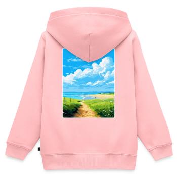 Hayle England Uk Vintage Reiseposter Souvenir - Kinder Premium Organic Zip Hoodie - Rosa - Hinten - AI Model Kid Female (0cm)