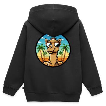 Kamel Lustige Cartoon Sommer Strand Sonnenbrille Cool - Kinder Premium Organic Zip Hoodie - Schwarz - Hinten - AI Model Kid Male (0cm)