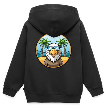 Adler Lustige Cartoon Sommer Strand Sonnenbrille Cool - Kinder Premium Organic Zip Hoodie - Schwarz - Hinten - AI Model Kid Male (0cm)