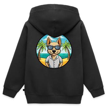 Lunettes de soleil Braque Saint Germain Dog Breed Cartoon - Sweat Premium à capuche zippé enfant bio - noir - Dos - AI Model Kid Male (0cm)
