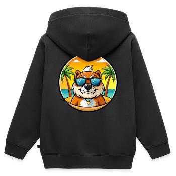 Lunettes de soleil de chasse de race de chien de garde de Moscou plage - Sweat Premium à capuche zippé enfant bio - noir - Dos - AI Model Kid Male (0cm)