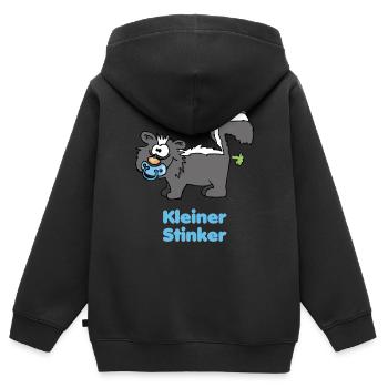 Kleiner Stinker - blaues Babystinktier - Kinder Premium Organic Zip Hoodie - Schwarz - Hinten - AI Model Kid Male (0cm)