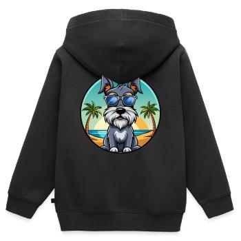 Lunettes de soleil standard Schnauzer Dog Breed Cartoon - Sweat Premium à capuche zippé enfant bio - noir - Dos - AI Model Kid Male (0cm)