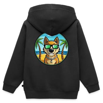 Alano Español Hunderasse Cartoon Sonnenbrille Strand - Kinder Premium Organic Zip Hoodie - Schwarz - Hinten - AI Model Kid Male (0cm)