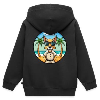 Lunettes de soleil Braque Saint Germain Dog Breed Cartoon - Sweat Premium à capuche zippé enfant bio - noir - Dos - AI Model Kid Male (0cm)