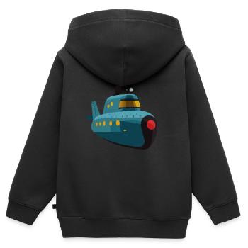 U-Boot - Kinder Premium Organic Zip Hoodie - Schwarz - Hinten - AI Model Kid Male (0cm)