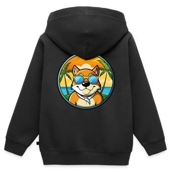 Lunettes de soleil de chasse de race de chien de garde de Moscou plage - Sweat Premium à capuche zippé enfant bio - noir - Dos - AI Model Kid Male (0cm)
