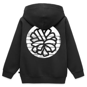 Pompons pom-pom girl - Sweat Premium à capuche zippé enfant bio - noir - Dos - AI Model Kid Male (0cm)