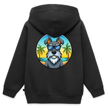 Lunettes de soleil standard Schnauzer Dog Breed Cartoon - Sweat Premium à capuche zippé enfant bio - noir - Dos - AI Model Kid Male (0cm)