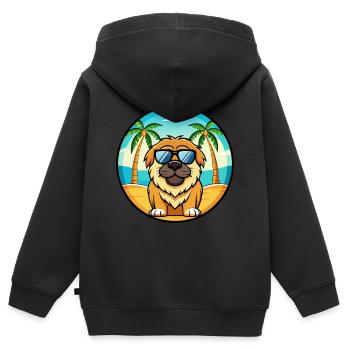 Tibetische Dogge Hunderasse Cartoon Sonnenbrille Strand - Kinder Premium Organic Zip Hoodie - Schwarz - Hinten - AI Model Kid Male (0cm)