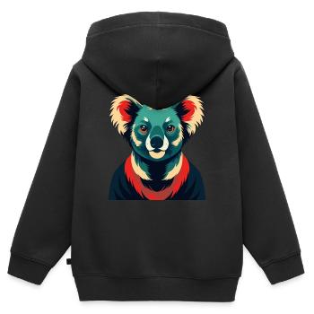 Koala Cartoon Figur Buntes Haustier Tier - Kinder Premium Organic Zip Hoodie - Schwarz - Hinten - AI Model Kid Male (0cm)