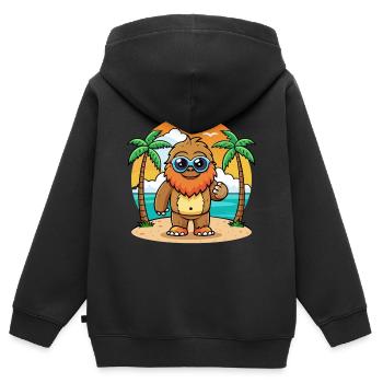 Big Foot Lustige Cartoon Sommer Strand Sonnenbrille - Kinder Premium Organic Zip Hoodie - Schwarz - Hinten - AI Model Kid Male (0cm)