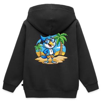 Blue Jay Lustige Cartoon Sommer Strand Sonnenbrille - Kinder Premium Organic Zip Hoodie - Schwarz - Hinten - AI Model Kid Male (0cm)
