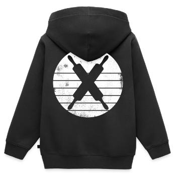 Rolling pin - Kids Premium Organic Zip-up Hoodie - black - Back - AI Model Kid Male (0cm)
