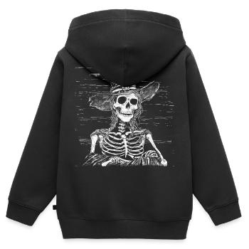 Düstere Skelett Hexe mit Hexenhut - Kinder Premium Organic Zip Hoodie - Schwarz - Hinten - AI Model Kid Male (0cm)