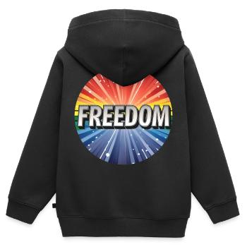 LGBTQ Freedom - Kinder Premium Organic Zip Hoodie - Schwarz - Hinten - AI Model Kid Male (0cm)
