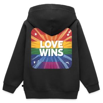 LGBTQ Love Wins - Kinder Premium Organic Zip Hoodie - Schwarz - Hinten - AI Model Kid Male (0cm)