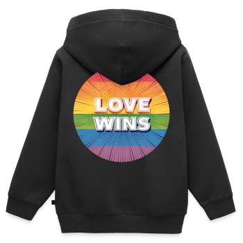 LGBTQ Love Wins - Kinder Premium Organic Zip Hoodie - Schwarz - Hinten - AI Model Kid Male (0cm)