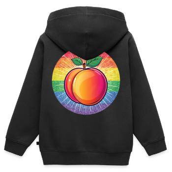Pêche LGBTQ - Sweat Premium à capuche zippé enfant bio - noir - Dos - AI Model Kid Male (0cm)