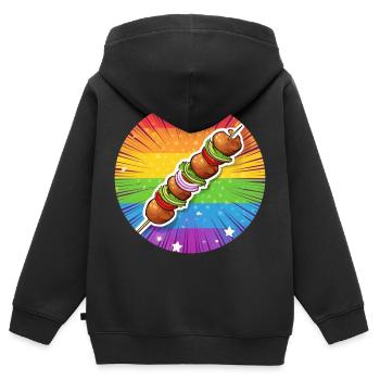 LGBTQ Kebab - Kinder Premium Organic Zip Hoodie - Schwarz - Hinten - AI Model Kid Male (0cm)