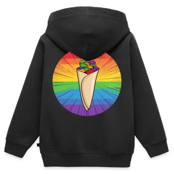 LGBTQ Kebab - Kinder Premium Organic Zip Hoodie - Schwarz - Hinten - AI Model Kid Male (0cm)