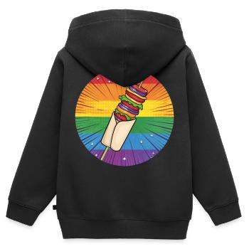 LGBTQ Kebab - Kinder Premium Organic Zip Hoodie - Schwarz - Hinten - AI Model Kid Male (0cm)