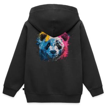 Pandabär - Kinder Premium Organic Zip Hoodie - Schwarz - Hinten - AI Model Kid Male (0cm)