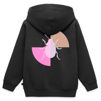 Duo Pastellgrau Rosa - Kinder Premium Organic Zip Hoodie - Schwarz - Hinten - AI Model Kid Male (0cm)