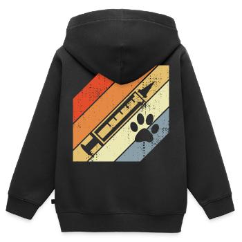 Retro Spritze - Kinder Premium Organic Zip Hoodie - Schwarz - Hinten - AI Model Kid Male (0cm)