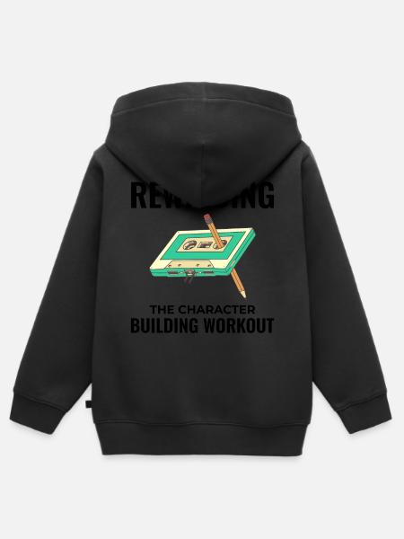 Kassette Tape Zurückspulen 80er Nostalgie Retro 1980er Jahre - Kinder Premium Organic Zip Hoodie - Schwarz