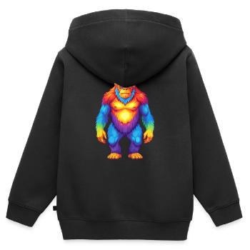 Big Foot Bunte Kawaii Cartoon Figur Clipart - Kinder Premium Organic Zip Hoodie - Schwarz - Hinten - AI Model Kid Male (0cm)