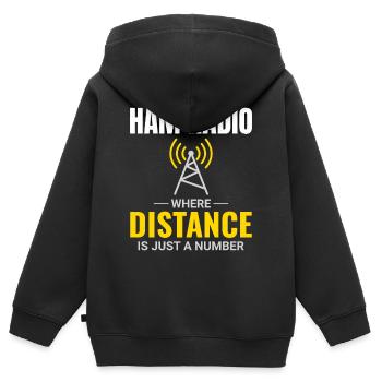 Opérateur radio amateur Fréquence des ondes radio - Sweat Premium à capuche zippé enfant bio - noir - Dos - AI Model Kid Male (0cm)