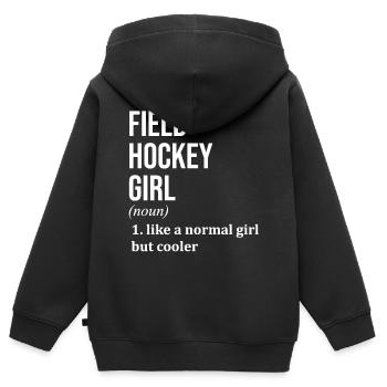 Feldhockey Feldhockey Feldhockey Feldhockey - Kinder Premium Organic Zip Hoodie - Schwarz - Hinten - AI Model Kid Male (0cm)