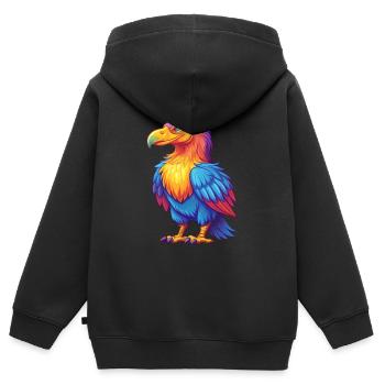 Condor Colorful Kawaii Cartoon Character Bird - Kids Premium Organic Zip-up Hoodie - black - Back - AI Model Kid Male (0cm)