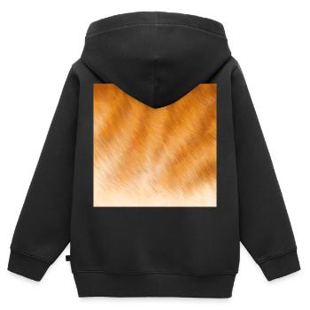 Fourrure de chat rouge - Sweat Premium à capuche zippé enfant bio - noir - Dos - AI Model Kid Male (0cm)