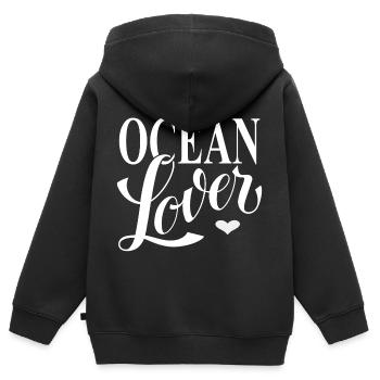Ocean Lover - Designed by KissingLetters - Kinder Premium Organic Zip Hoodie - Schwarz - Hinten - AI Model Kid Male (0cm)
