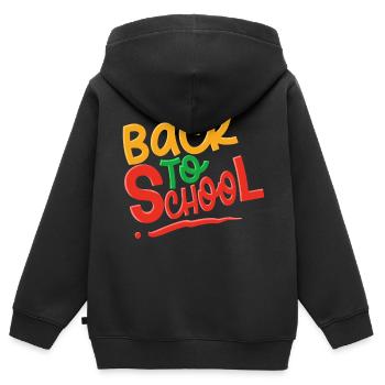 Back To School - Kids Premium Organic Zip-up Hoodie - black - Back - AI Model Kid Male (0cm)