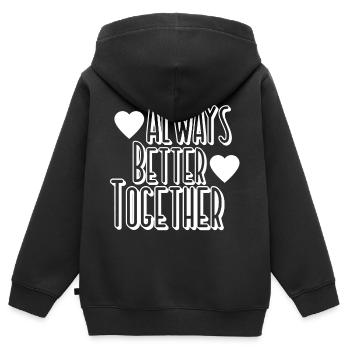 Relation d’amitié - Sweat Premium à capuche zippé enfant bio - noir - Dos - AI Model Kid Male (0cm)