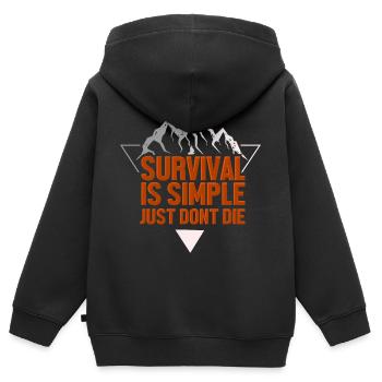 Outdoor Survival Prepper - Kids Premium Organic Zip-up Hoodie - black - Back - AI Model Kid Male (0cm)