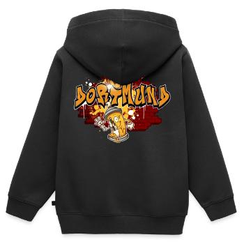 Dortmund Graffiti - Kinder Premium Organic Zip Hoodie - Schwarz - Hinten - AI Model Kid Male (0cm)