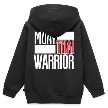 Muay Thai - Kinder Premium Organic Zip Hoodie - Schwarz - Hinten - AI Model Kid Male (0cm)