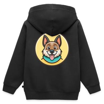Bakharwal Hunderasse Cartoon Kawaii Clipart Tier - Kinder Premium Organic Zip Hoodie - Schwarz - Hinten - AI Model Kid Male (0cm)