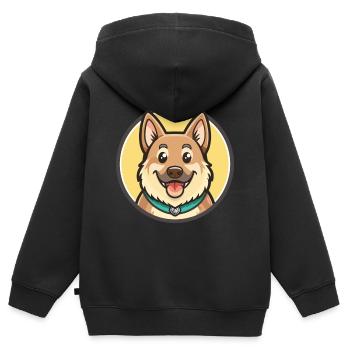 Chinook-Hunderasse, Zeichentrickfigur, Kawaii Clipart - Kinder Premium Organic Zip Hoodie - Schwarz - Hinten - AI Model Kid Male (0cm)
